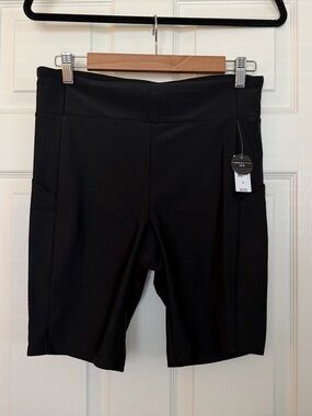 TORRID HIGH RISE BIKER SHORT WITH POCKETS DEEP BLACK
